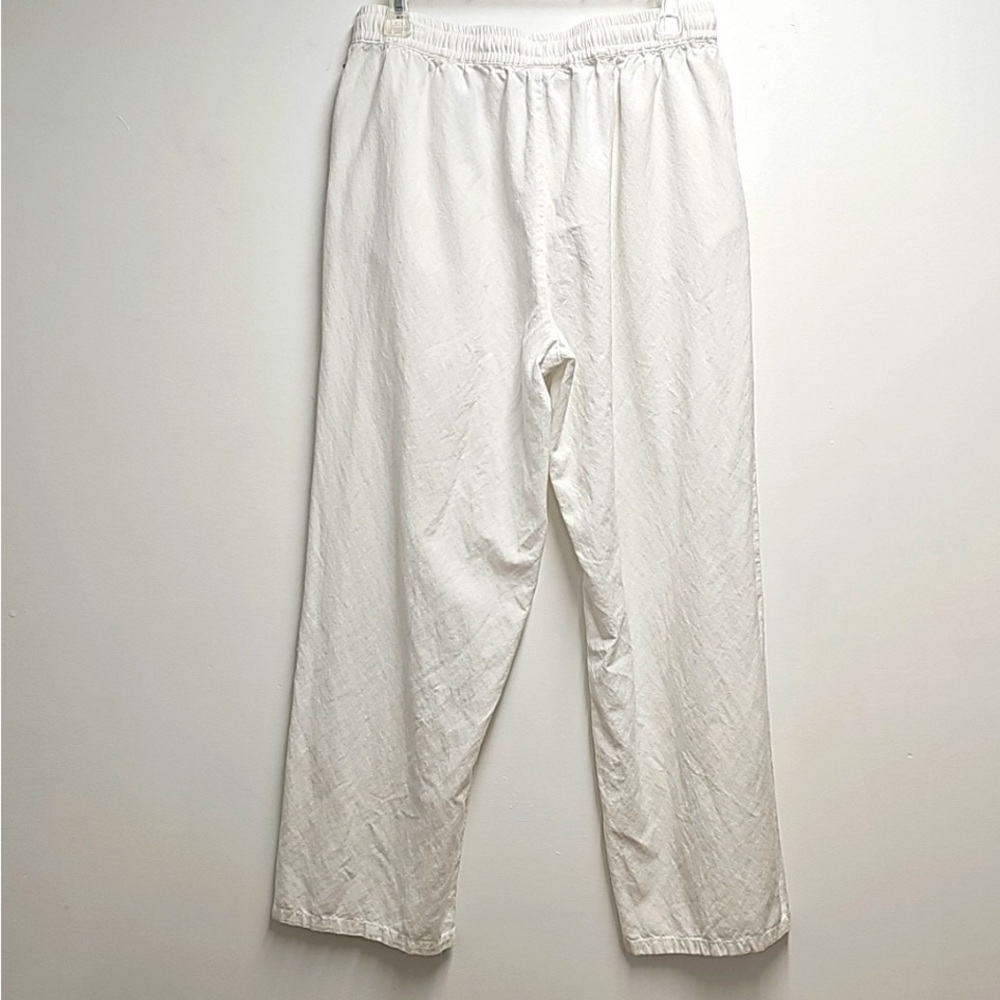 White Relaxed Fit Joggers with Elastic Waistband